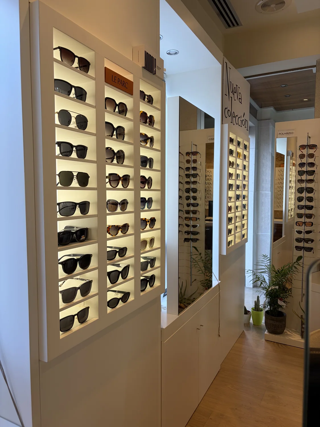 Zona de exposición de monturas en NL Visión